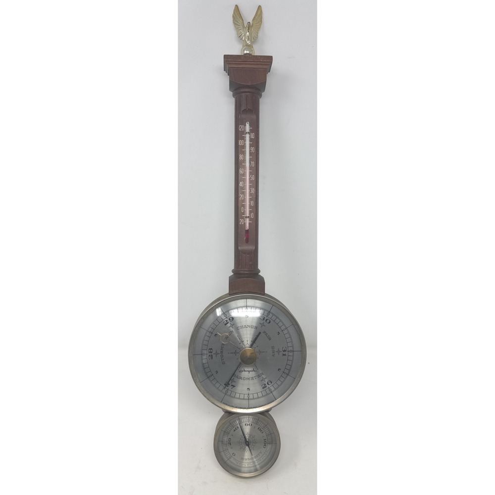 Vintage Airguide Banjo Style Weather Station For Wall Barometer Humidity